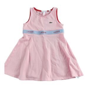 Lacoste girls pink dress sz 4 cotton sleeveless tennis golf preppy